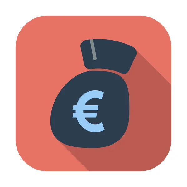 Icono plano euro . — Vector de stock