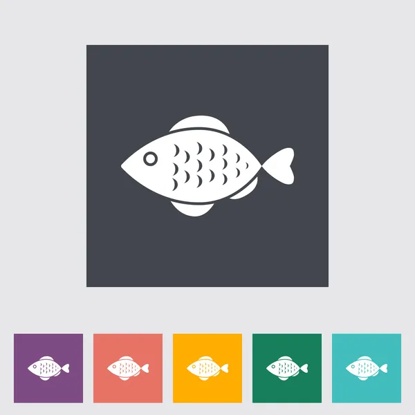 Ikon för fisk — Stock vektor