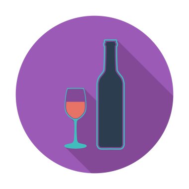 şarap düz simgesi
