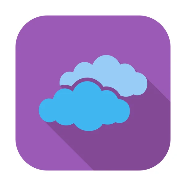 Overcast icono plano único . — Vector de stock