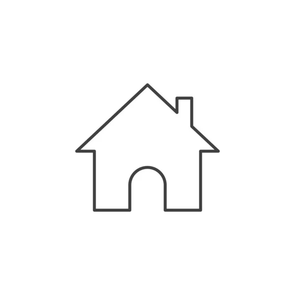 Hausbezogenes Vektor-Liniensymbol. — Stockvektor