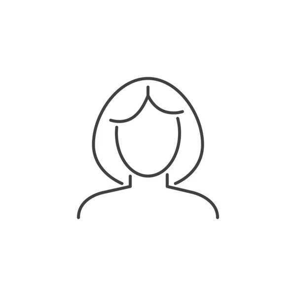 Kvinnlig användare avatar relaterade linje vektor ikon — Stock vektor