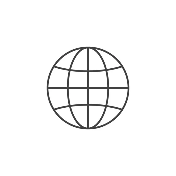Icône Globe. Signe terrestre. Symbole mondial. — Image vectorielle