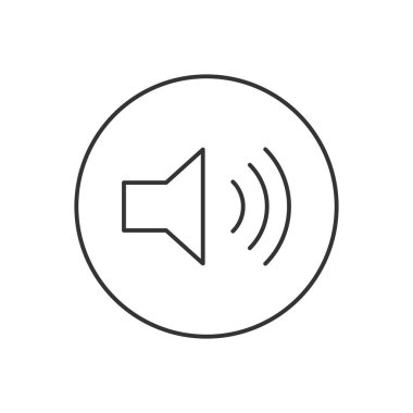 Ses hoparlörü ile ilgili satır vektörü simgesi