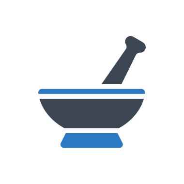 Havan ve Pestle bağlantılı vektör simgesi