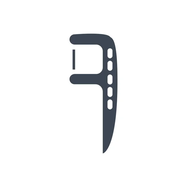 Floss Toothpick Glyph Icon — Stock Vector