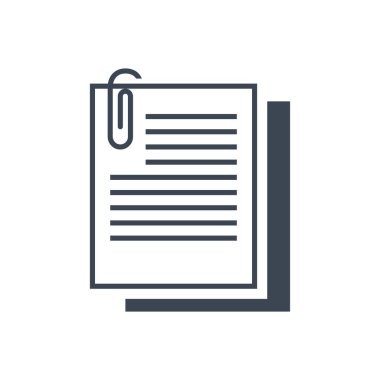 Kağıt raptiyeli belge simgesi.