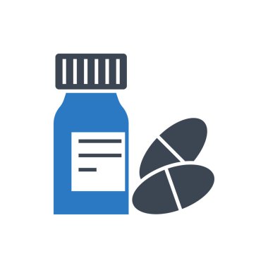 Tüp ve Haplar İlgili Vektör Kabartma Simgesi