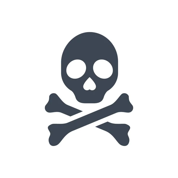 Skull and bones related vector glyph icon — Stock Vector