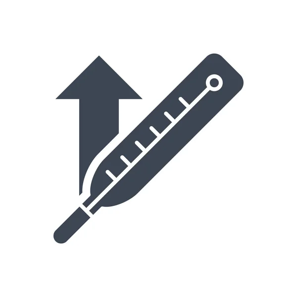 Thermometer with high temperature vector icon — Stock Vector