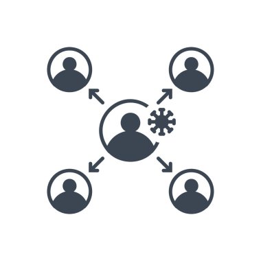 Virüs iletimi ile ilgili vektör simgesi