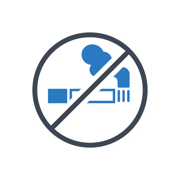 Interdiction de fumer signe vecteur glyphe icône. — Image vectorielle