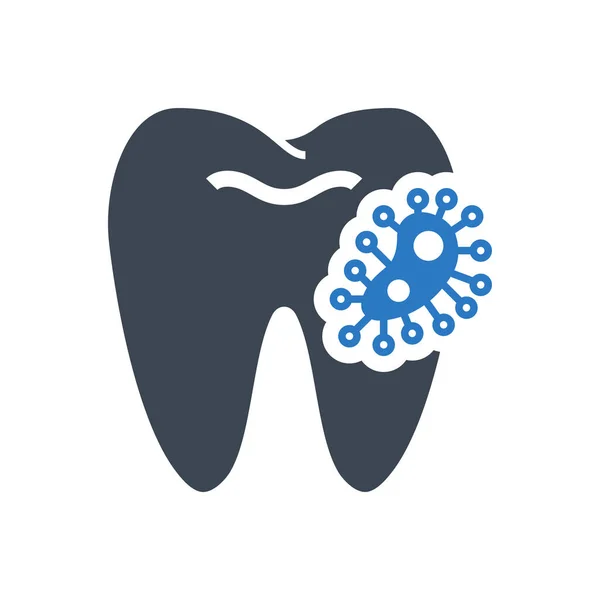 Ícono del Glifo de Bacterias Dentales — Vector de stock