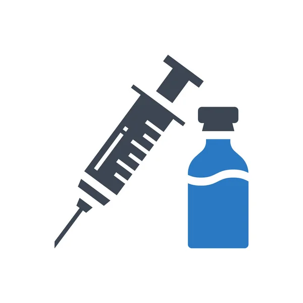 Vaccingerelateerd vectorglyph-pictogram — Stockvector