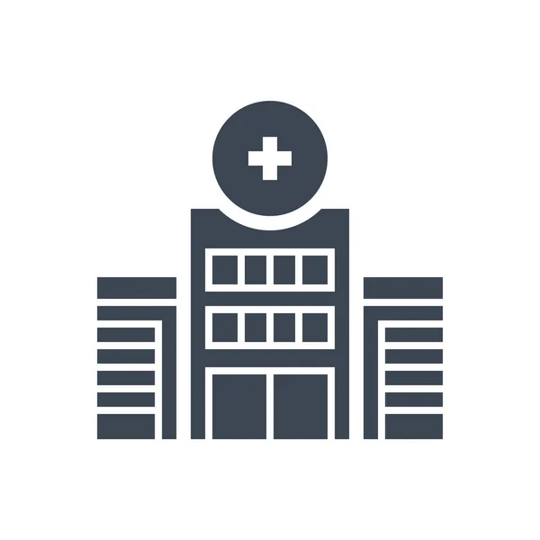 Hospital Building related vector glyph icon — Stock Vector