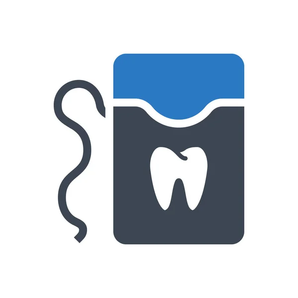 Icona Glyph Floss dentale — Vettoriale Stock
