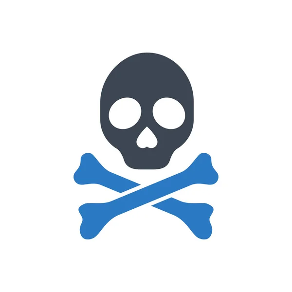 Skull and bones related vector glyph icon — Stock Vector