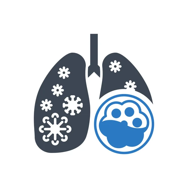 Pneumonia related vector glyph icon — Stock Vector