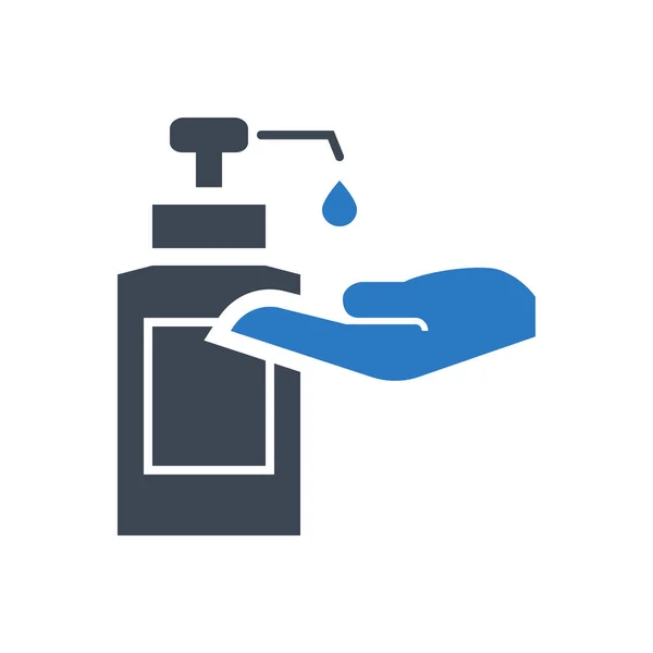 Hand sanitizer related vector glyph icon — Stock Vector
