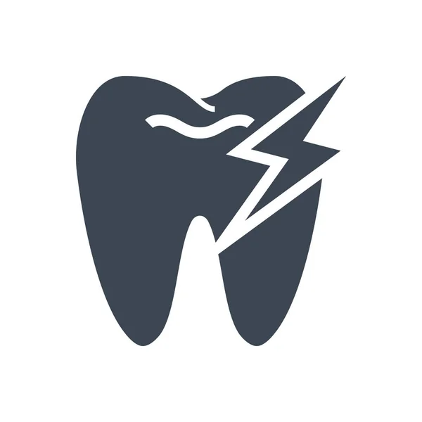 Dor de dente Ícone de glifo —  Vetores de Stock