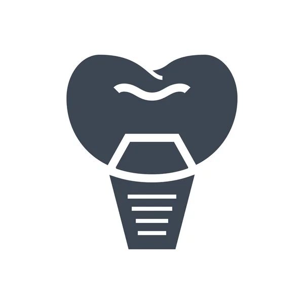 Implantes Odontologia Glyph Icon — Vetor de Stock