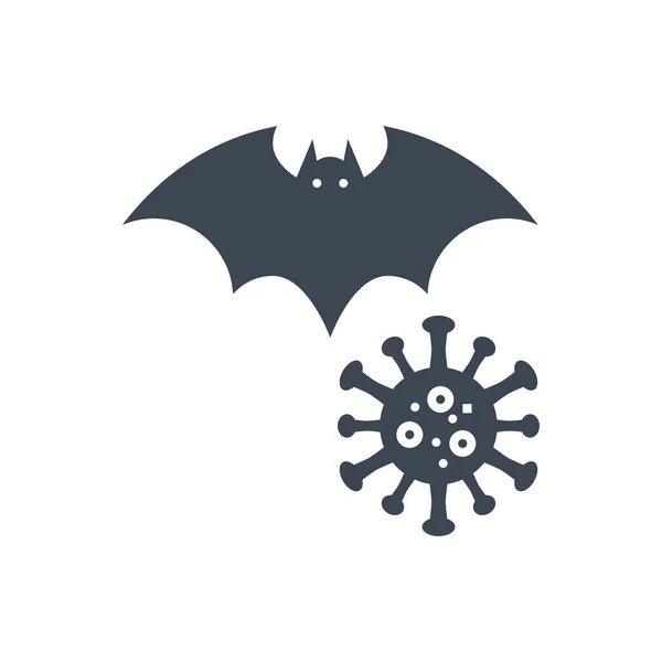 Bat carrier of coronavirus vector glyph icon — Stock Vector