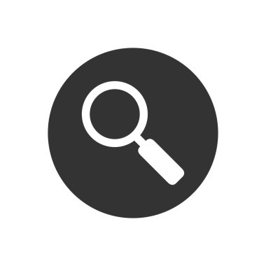 Büyüteç silindir. İlgili vektör sembolü izole edilmiş. Simge vektörünü ara. Büyüteç işareti..