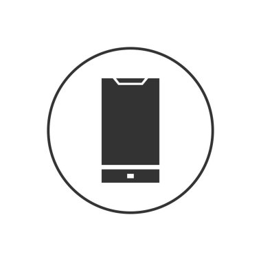 Akıllı telefon ile ilgili glyph vektör simgesi. Uygulamalar ve web siteleri için cep telefonu.