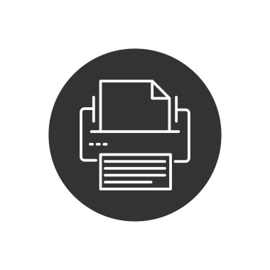 Yazıcı veya Faks İlgili Satır Simgesi. Düzenlenebilir Stroke Web Sembolü. Ofis Malzemeleri Vektör İllüstrasyonu. Faks Logosu.