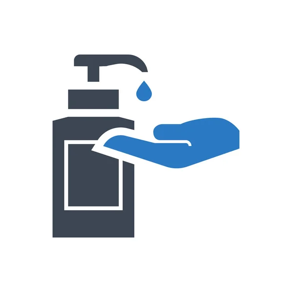 Hand sanitizer related vector glyph icon — Stock Vector