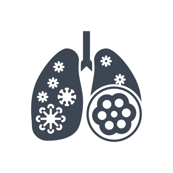 Icône de glyphe vectoriel liée à la pneumonie — Image vectorielle