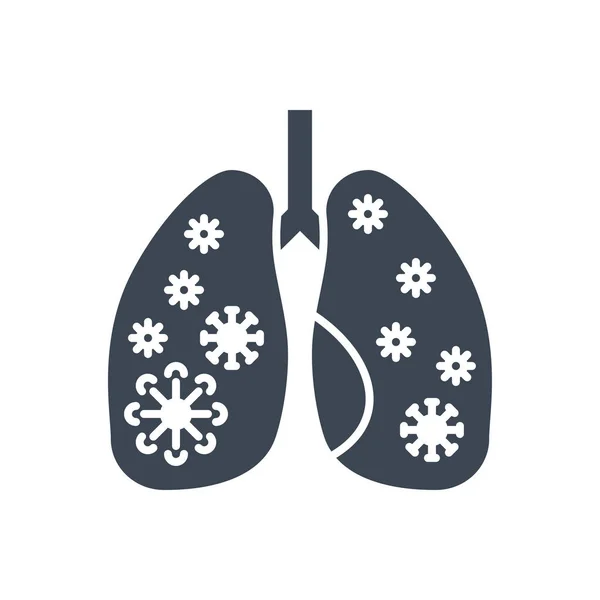 Poumons Icône de glyphe vectoriel liée à l'infection — Image vectorielle