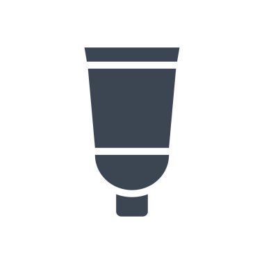 Krem Tüpü İlgili Vektör Glyph Simgesi. Uyuşturucu ikonu. Krem Tüpü tabelası. Beyaz Arkaplanda İzole Edilmiş