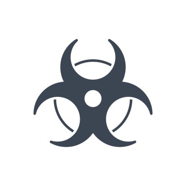 Biyolojik Tehlike bağlantılı vektör sembolü. Tehlikeli biyolojik kirlenme işareti. Beyaz arka planda izole edilmiş. Vektör illüstrasyonu