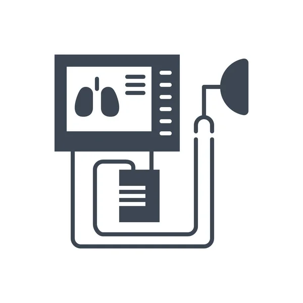 Medical Ventilator Related Vector Glyph Icon Ventilator Image Lungs Screen — Wektor stockowy