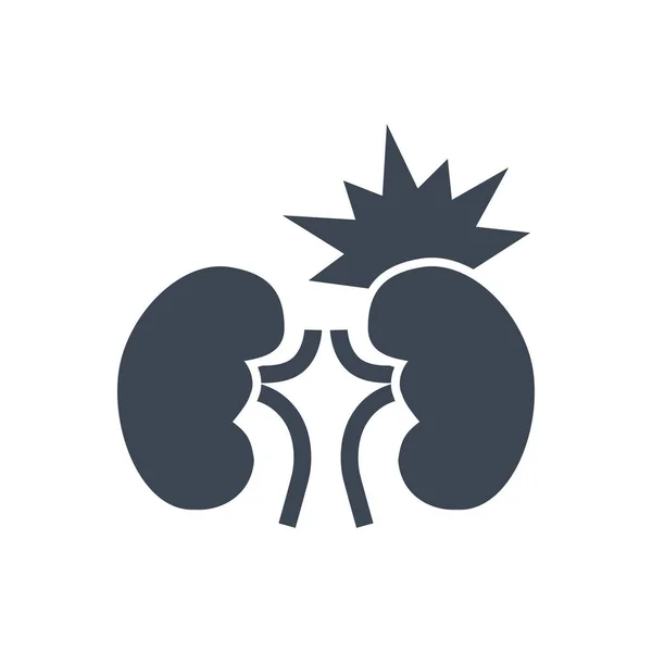 腎臓痛関連のベクトルグリフアイコン 腎臓痛の兆候 白い背景に隔離されている 編集可能なベクトル図 — ストックベクタ