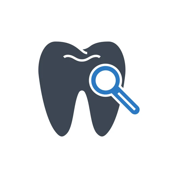 Dental Diagnostic Related Vector Glyph Icon Dental Diagnostic Sign Isolated — Vetor de Stock