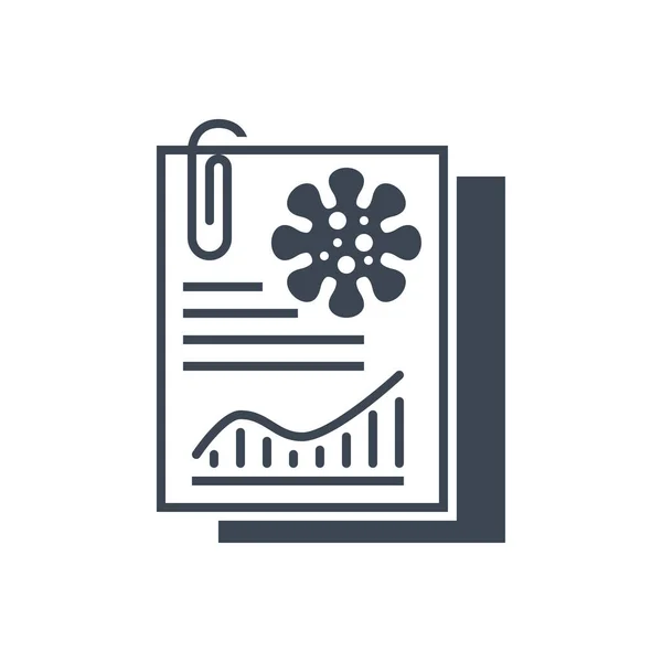 Ikona Vektorového Glyfu Související Analýzou Zpráva Studii Papírových Listech Obrázkem — Stockový vektor
