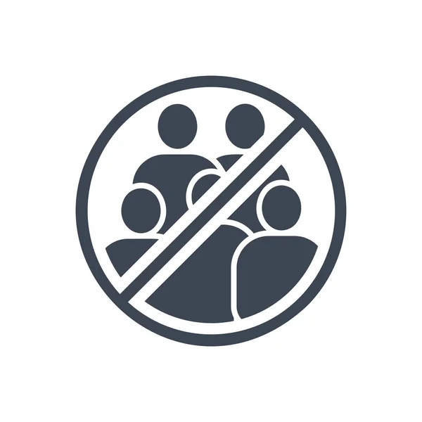 Avoid Crowded Places Related Vector Glyph Icon Group People Prohibition — Stock Vector
