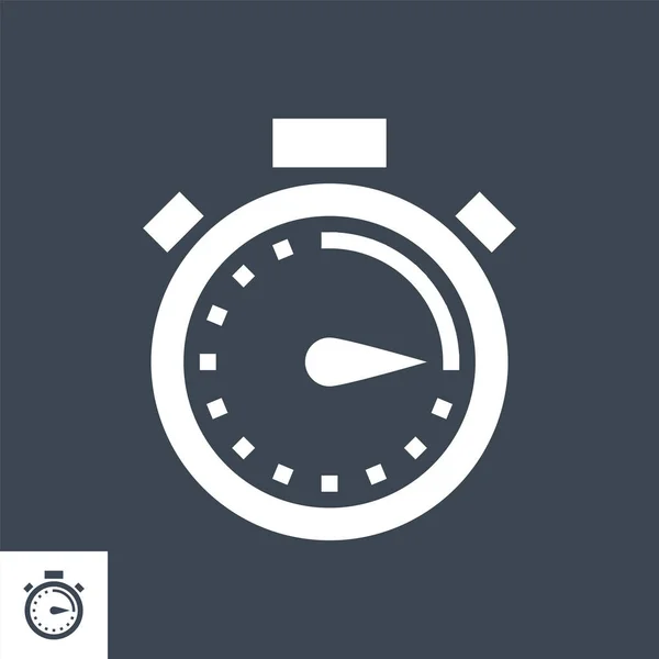 Cronometro Related Vector Glyph Icon Isolato Sfondo Nero Illustrazione Vettoriale — Vettoriale Stock