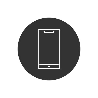 Akıllı telefon bağlantılı çizgi vektör simgesi. Uygulamalar ve web siteleri için cep telefonu.