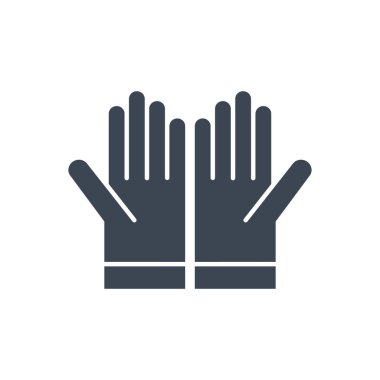 Eldivenli Vektör Glyph Simgesi. Eldiven işareti. Beyaz Arkaplanda İzole Edilmiş