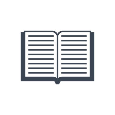 Book related vector glyph icon. Open book sign. Isolated on white background. Editable vector illustration