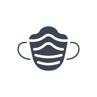 Tıbbi maskeyle ilgili vektör sembolü. Tıbbi maske işareti. Beyaz arka planda izole edilmiş. Düzenlenebilir vektör illüstrasyonu