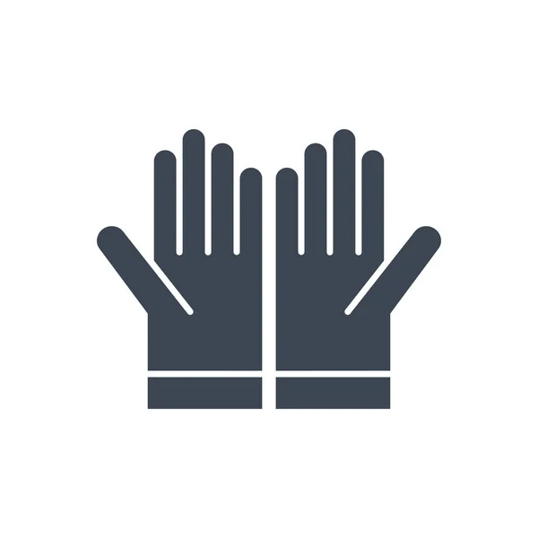 Handschuhe Verwandte Vector Glyph Icon Handschuhe Unterschreiben Isoliert Auf Weißem — Stockvektor