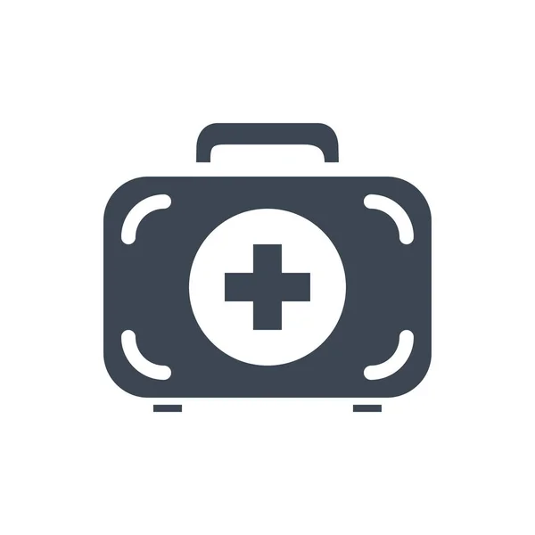 First Aid Kit Related Vector Glyph Icon Medical Suitcase Medical — Stock Vector