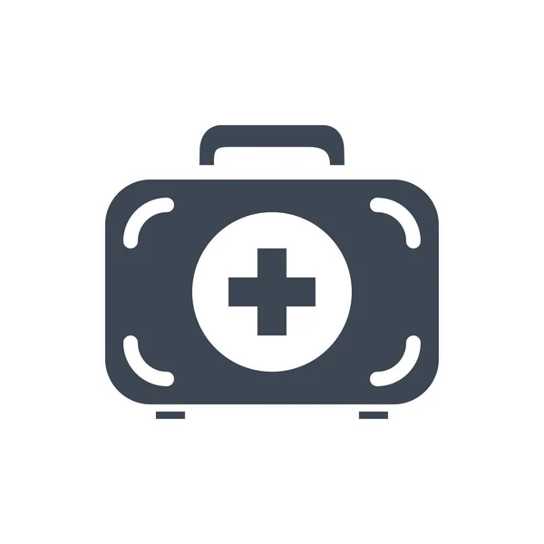 First Aid Kit Related Vector Glyph Icon Medical Suitcase Medical — Stok Vektör