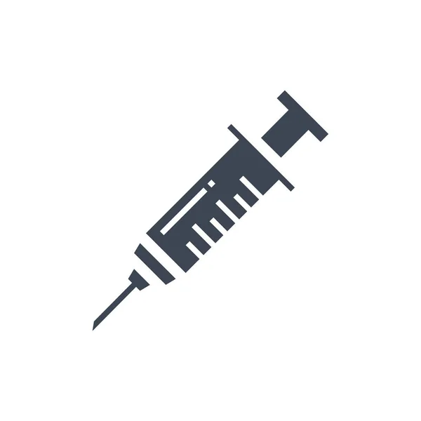 Syringe Related Vector Glyph Icon Syringe Sign Isolated White Background — ストックベクタ