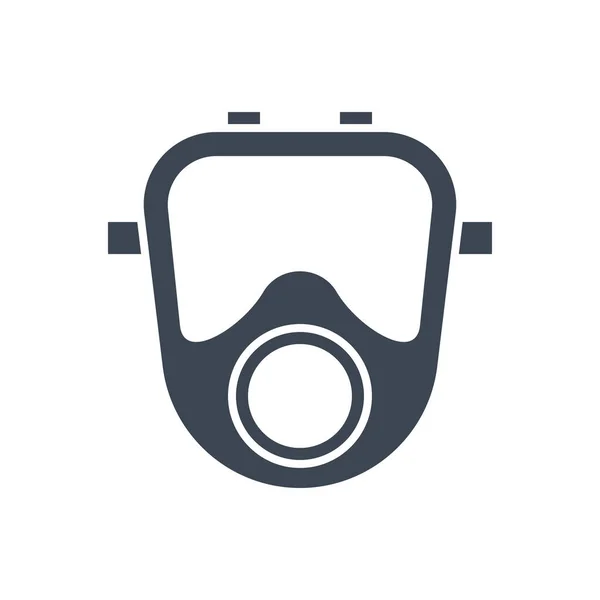 Glifo Vectorial Relacionado Con Máscara Gas Icono Signo Máscara Gas — Vector de stock