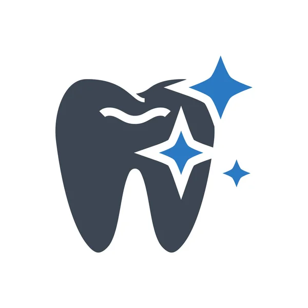 Tooth Clean Related Vector Glyph Icon Tooth Clean Sign Isolated —  Vetores de Stock